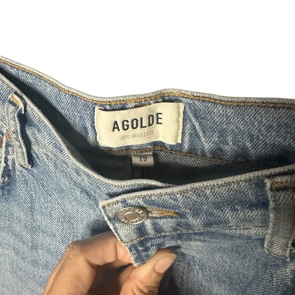 AGOLDE Harper Wide Leg Straight Jean Light Wash High Waisted Stretch 29 EUC - Picture 2 of 6